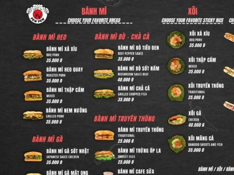 Vì sao cần nắm được menu bánh mì pewpew